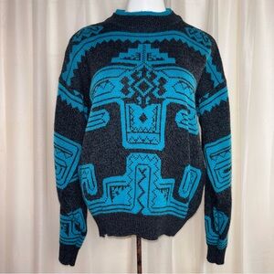 Permit Vintage UNISEX Aztec Acrylic Knit Crewneck Sweater
